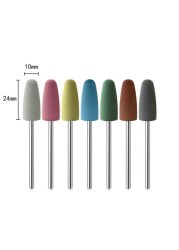 6pcs/set Rubber Silicon Nail Drill Grinding Cutter for Manicure Flexible Bit Polisher Machine Electric Nail File Art Tools