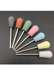 6pcs/set Rubber Silicon Nail Drill Grinding Cutter for Manicure Flexible Bit Polisher Machine Electric Nail File Art Tools