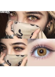 AMARA Contact Lenses 2pcs Colored Lenses Yearly Eyes Colored Contacts Beauty Eye Contacts Cosmetic Lens Colored Contact Lens