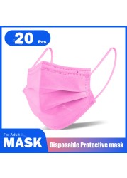 Adult Disposable Colorful Mouth Mask 3 Layers Protective Face Masks mascarillas quiurgicas mascarillas desechables