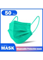 Adult Disposable Colorful Mouth Mask 3 Layers Protective Face Masks mascarillas quiurgicas mascarillas desechables