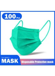 Adult Disposable Colorful Mouth Mask 3 Layers Protective Face Masks mascarillas quiurgicas mascarillas desechables