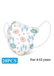 Kn95 Masks Kids N95 Breathing Mascara Cute Animal Cartoon Printed Mascarilla Fpp2 Homology Ada Boys Girls Kids Kn95 Face Mask