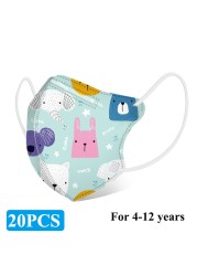 Kn95 Masks Kids N95 Breathing Mascara Cute Animal Cartoon Printed Mascarilla Fpp2 Homology Ada Boys Girls Kids Kn95 Face Mask