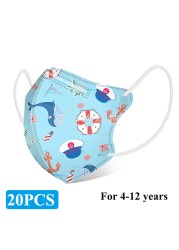 Kn95 Masks Kids N95 Breathing Mascara Cute Animal Cartoon Printed Mascarilla Fpp2 Homology Ada Boys Girls Kids Kn95 Face Mask