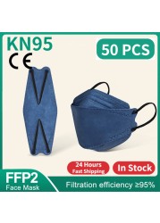 FFP2 Fish Mask KN95 Mascarillas Adult Morandi ffp2 Mask 4 Layer Respirator Approved FFP2 Face Masks Breathing Mouth Mask