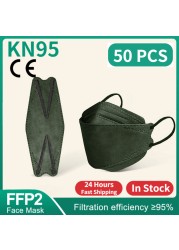 FFP2 Fish Mask KN95 Mascarillas Adult Morandi ffp2 Mask 4 Layer Respirator Approved FFP2 Face Masks Breathing Mouth Mask