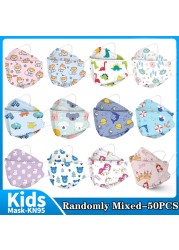 20pcs 3D Cartoon Kn95 Masks Kids N95 Respirator n95mascarillas Enfant Fish 4 Layer Print Dustproof Ffp2 Children Christmas Mask