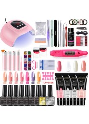 Nail Set With Nail Lamp Nail Dryer Manicure Drill Machine Manicure Set Kit Polygels Nail Gel Polish Set Soak Off Nail Art Tools Kits