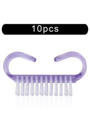 10/50/100pcs New Acrylic Nail Cleaning Brush Dust Removal Brush Nail Pedicure Plastic Gel Manicure Brushes Handle Scrubbing Tool