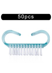 10/50/100pcs New Acrylic Nail Cleaning Brush Dust Removal Brush Nail Pedicure Plastic Gel Manicure Brushes Handle Scrubbing Tool