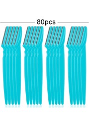 20/40/80 قطعة أداة قص الحواجب شفرة آمنة ماكينة حلاقة المحمولة الوجه العين إزالة الشعر قواطع سلامة امرأة ماكياج أداة