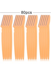 20/40/80 قطعة أداة قص الحواجب شفرة آمنة ماكينة حلاقة المحمولة الوجه العين إزالة الشعر قواطع سلامة امرأة ماكياج أداة