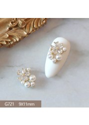 4pcs/lot Love Rose Butterfly Pendant 3D Alloy Nail Art Zircon Pearl Metal Manicure Nails Accessories DIY Nail Decorations Charms