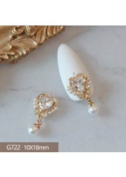 4pcs/lot Love Rose Butterfly Pendant 3D Alloy Nail Art Zircon Pearl Metal Manicure Nails Accessories DIY Nail Decorations Charms