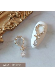 4pcs/lot Love Rose Butterfly Pendant 3D Alloy Nail Art Zircon Pearl Metal Manicure Nails Accessories DIY Nail Decorations Charms