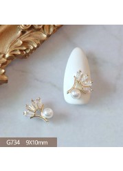 4pcs/lot Love Rose Butterfly Pendant 3D Alloy Nail Art Zircon Pearl Metal Manicure Nails Accessories DIY Nail Decorations Charms