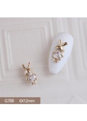 4pcs/lot Love Rose Butterfly Pendant 3D Alloy Nail Art Zircon Pearl Metal Manicure Nails Accessories DIY Nail Decorations Charms