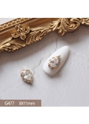 4pcs/lot Love Rose Butterfly Pendant 3D Alloy Nail Art Zircon Pearl Metal Manicure Nails Accessories DIY Nail Decorations Charms