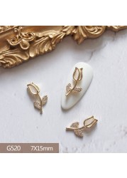 4pcs/lot Love Rose Butterfly Pendant 3D Alloy Nail Art Zircon Pearl Metal Manicure Nails Accessories DIY Nail Decorations Charms