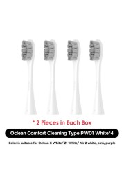 Oclean X Pro Elite/X Pro/F1/Air 2/One 2/4pcs Replacement Brush Heads for Electric Toothbrush Deep Cleaning Toothbrush Heads