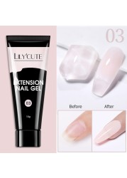 LILYCUTE Nail Extension Gel Clear White Pink UV LED Extension Gel Nail Tips Enhancement Slip Quick Solution Extension Gel