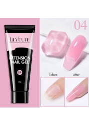 LILYCUTE Nail Extension Gel Clear White Pink UV LED Extension Gel Nail Tips Enhancement Slip Quick Solution Extension Gel