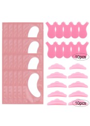 40/70pcs Y Shape Brush Silicone Eyelashes Curler Reusable Lash Lifting Perm Pad Hydrogel Patches Under Eye Eyelash Extension Kit