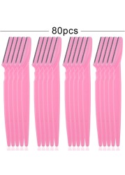 20/40/80pcs Eye Brow Razors Face Safe Shaping Knife Eyebrow Trimmer Shaver Facial Hair Removal Blades Cutter Makeup Tools Woman