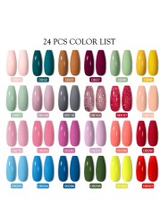 Mtssii 24/25/40/60pcs Gel Nail Polish Set Color Gel Semi Permanent UV Led Varnish Nail Art Design Soak Off Gel Set Nail Gel Set