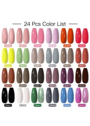 Mtssii 24/25/40/60pcs Gel Nail Polish Set Color Gel Semi Permanent UV Led Varnish Nail Art Design Soak Off Gel Set Nail Gel Set