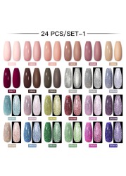 Mtssii 24/25/40/60pcs Gel Nail Polish Set Color Gel Semi Permanent UV Led Varnish Nail Art Design Soak Off Gel Set Nail Gel Set