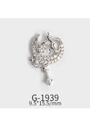 New Zircon Jewelry Bow God Horse Rose Angel Wing Face Pendant Nails Accessories  Christmas Nail Art