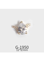 New Zircon Jewelry Bow God Horse Rose Angel Wing Face Pendant Nails Accessories  Christmas Nail Art