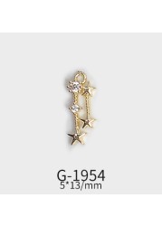 New Zircon Jewelry Bow God Horse Rose Angel Wing Face Pendant Nails Accessories  Christmas Nail Art