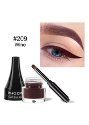 PHOERA 10 Colors Matte Eyeliner Gel Eyeshadow Dual Use With Brush Set Waterproof Long Lasting Beauty Comestics TSLM1