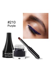 PHOERA 10 Colors Matte Eyeliner Gel Eyeshadow Dual Use With Brush Set Waterproof Long Lasting Beauty Comestics TSLM1