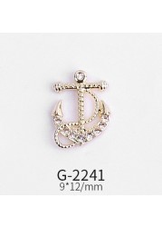 Nail Art Accessories Net Red Nail Art Real Gold Zircon Love Lion Anchor Micro Inlaid Nail Diamond Decoration G-2239