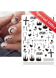 أنيقة ديزي الخريف يترك رسومات أظافر مانيكير عودة الغراء ملصق زينة تصميم مسمار ملصقا Nails الجمال