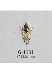 Japanese Nail Art Zircon Jewelry Net Red High-end Luxury Black Real Gold Zircon Simple and Versatile Nail Decoration