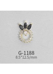 Japanese Nail Art Zircon Jewelry Net Red High-end Luxury Black Real Gold Zircon Simple and Versatile Nail Decoration