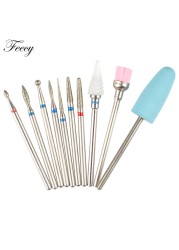 10pcs Ceramic Diamond Grinding Cutter For Manicure Set Nail Bits Grinder Cutters To Remove Gel Varnish Nail Art Accessories