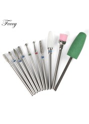 10pcs Ceramic Diamond Grinding Cutter For Manicure Set Nail Bits Grinder Cutters To Remove Gel Varnish Nail Art Accessories