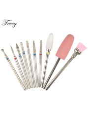 10pcs Ceramic Diamond Grinding Cutter For Manicure Set Nail Bits Grinder Cutters To Remove Gel Varnish Nail Art Accessories