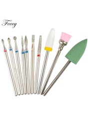 10pcs Ceramic Diamond Grinding Cutter For Manicure Set Nail Bits Grinder Cutters To Remove Gel Varnish Nail Art Accessories