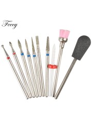 10pcs Ceramic Diamond Grinding Cutter For Manicure Set Nail Bits Grinder Cutters To Remove Gel Varnish Nail Art Accessories