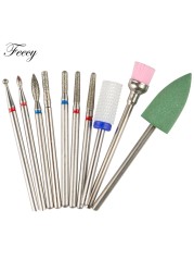 10pcs Ceramic Diamond Grinding Cutter For Manicure Set Nail Bits Grinder Cutters To Remove Gel Varnish Nail Art Accessories