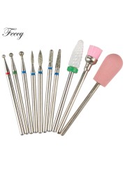 10pcs Ceramic Diamond Grinding Cutter For Manicure Set Nail Bits Grinder Cutters To Remove Gel Varnish Nail Art Accessories