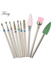 10pcs Ceramic Diamond Grinding Cutter For Manicure Set Nail Bits Grinder Cutters To Remove Gel Varnish Nail Art Accessories