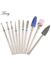 10pcs Ceramic Diamond Grinding Cutter For Manicure Set Nail Bits Grinder Cutters To Remove Gel Varnish Nail Art Accessories